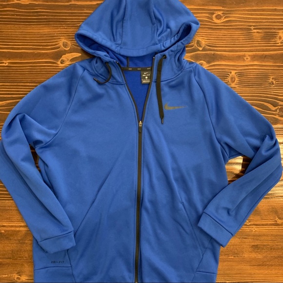 nike dri fit hoodie blue